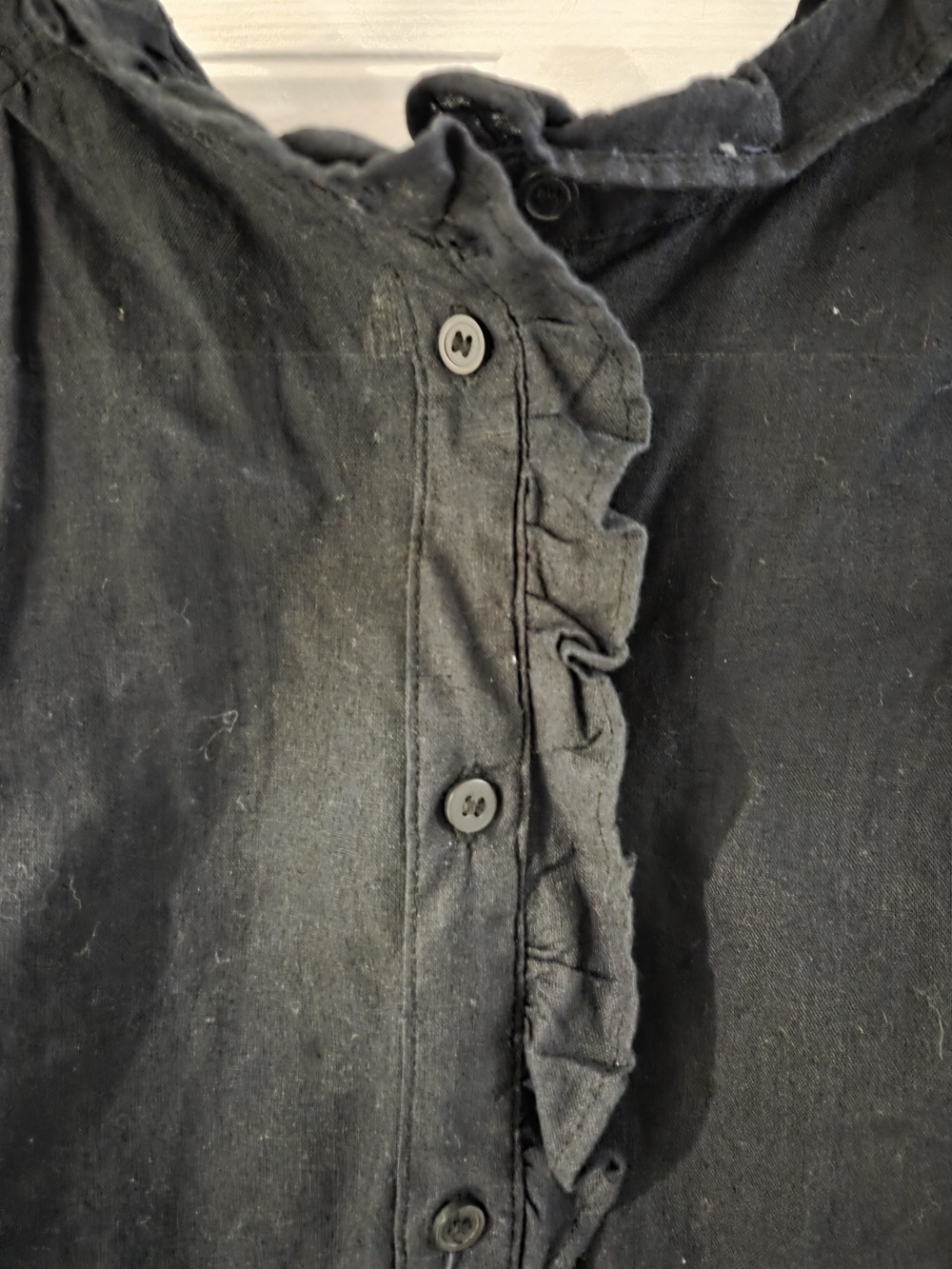 H&M Black Ruffle-Trim Button-Up Blouse - Picture 3 of 6